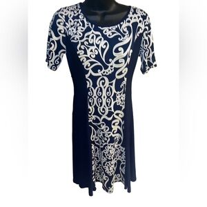 Sam & Jo Navy Embrodiered Dress Size S